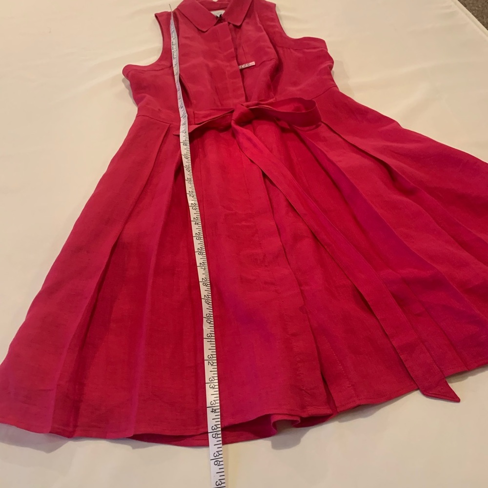 HD in Paris Anthropologie Printemps Linen Shirtdress Size 2 Raspberry color - Picture 9 of 16